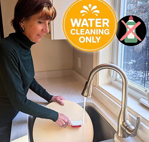 Miniatura 8 de Piedra de pizza grande para horno de 16 pulgadas, piedra redonda para pizza para parrilla con asas, juego de cortadores y cáscaras de pizza de