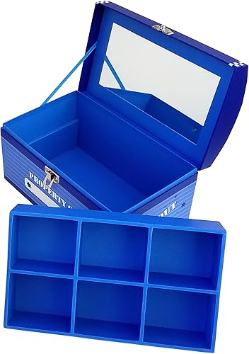Miniatura 3 de Caja de cofre del tesoro, tamaño de escritorio azul de superhéroe