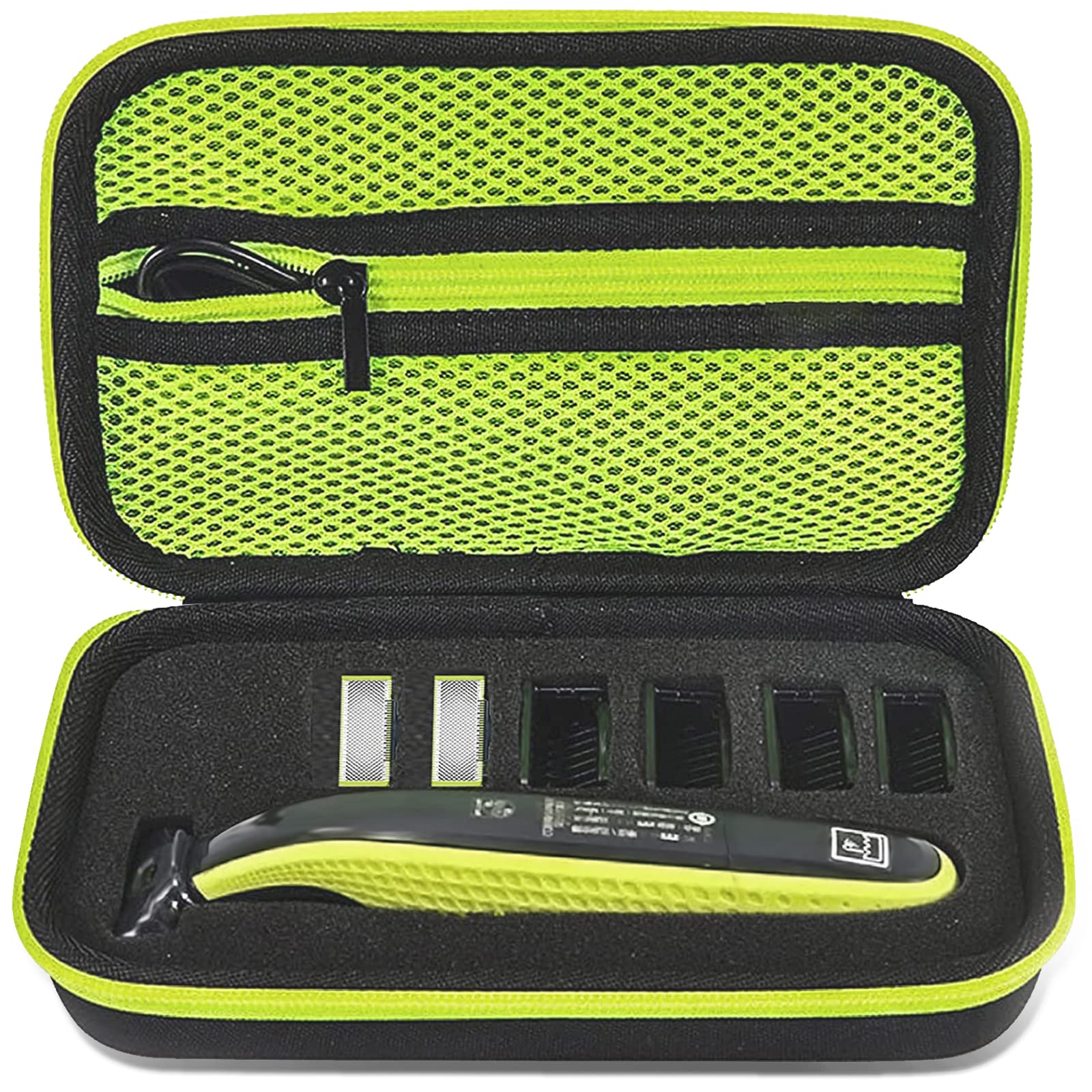 VINISO Ethylene Vinyl Acetate (Eva) Hard Case Compatible With Philips Norelco Oneblade Qp2525/10 Cordless One Blade Trimmer Protective Cover Storage Bag (Only Case), Black, Green (B09W94MRF7) Amazon Price History, Amazon Price Tracker