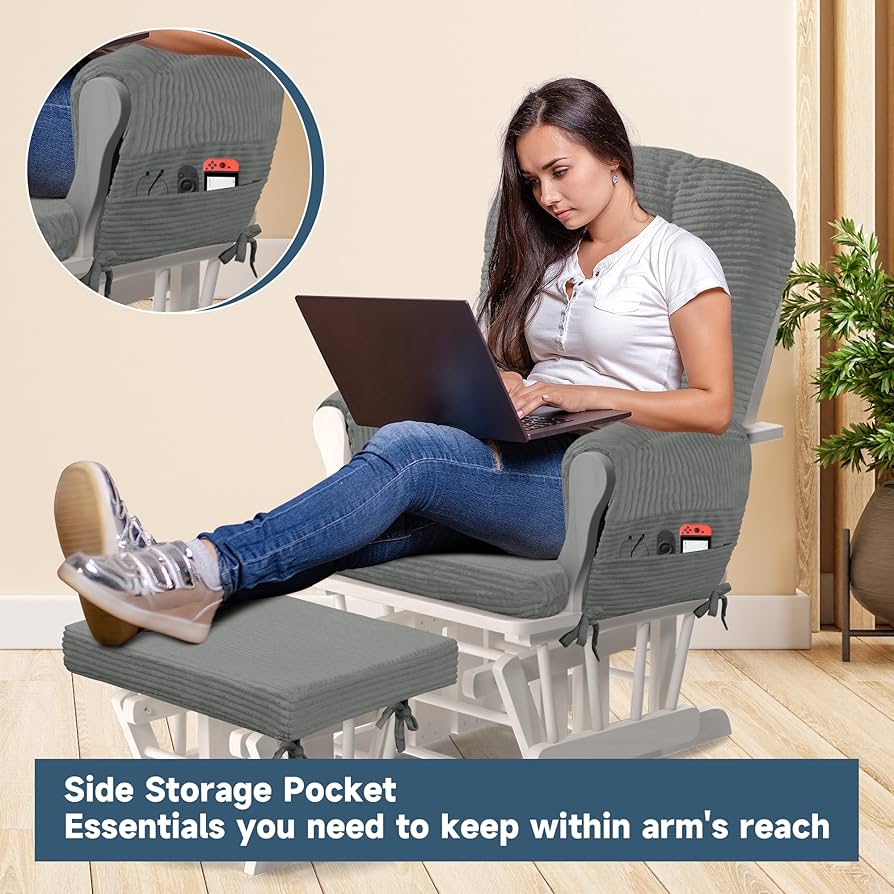 riku クッション Amazon.com: MABOZOO 5 PCS Corduroy Glider Rocker Replacement