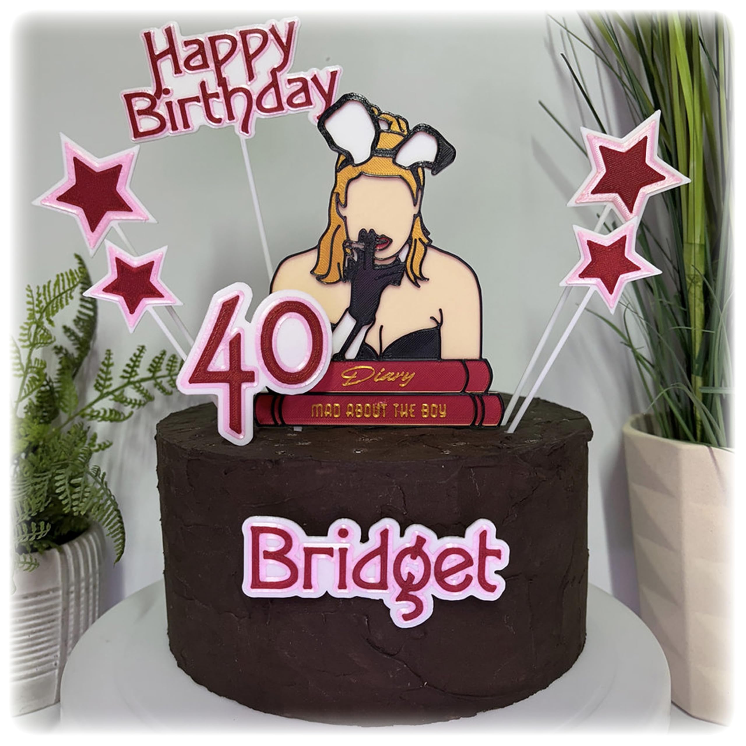 Personalised Birthday Cake Topper Kit, 18 cm, Bridget Design with Stars, Customisable Name and Age (Style 1 Ulitmate Kit)