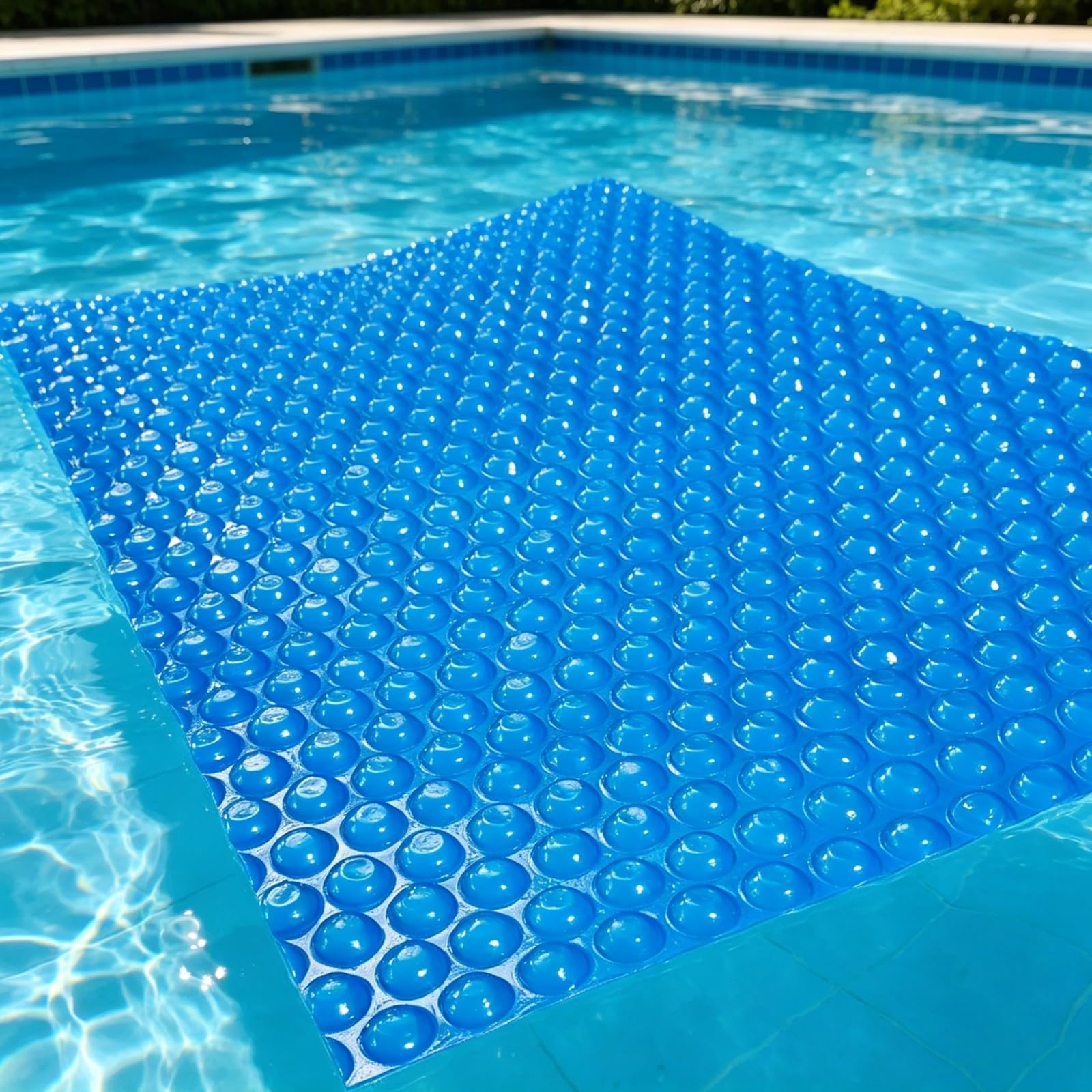 Cubierta Solar para Piscina 110 x 570 cm Mantiene La Temperatura y Calienta El Agua Azul, Lona Térmica de Burbujas Rollo Recortable para Jardin y Piscinas, Azul