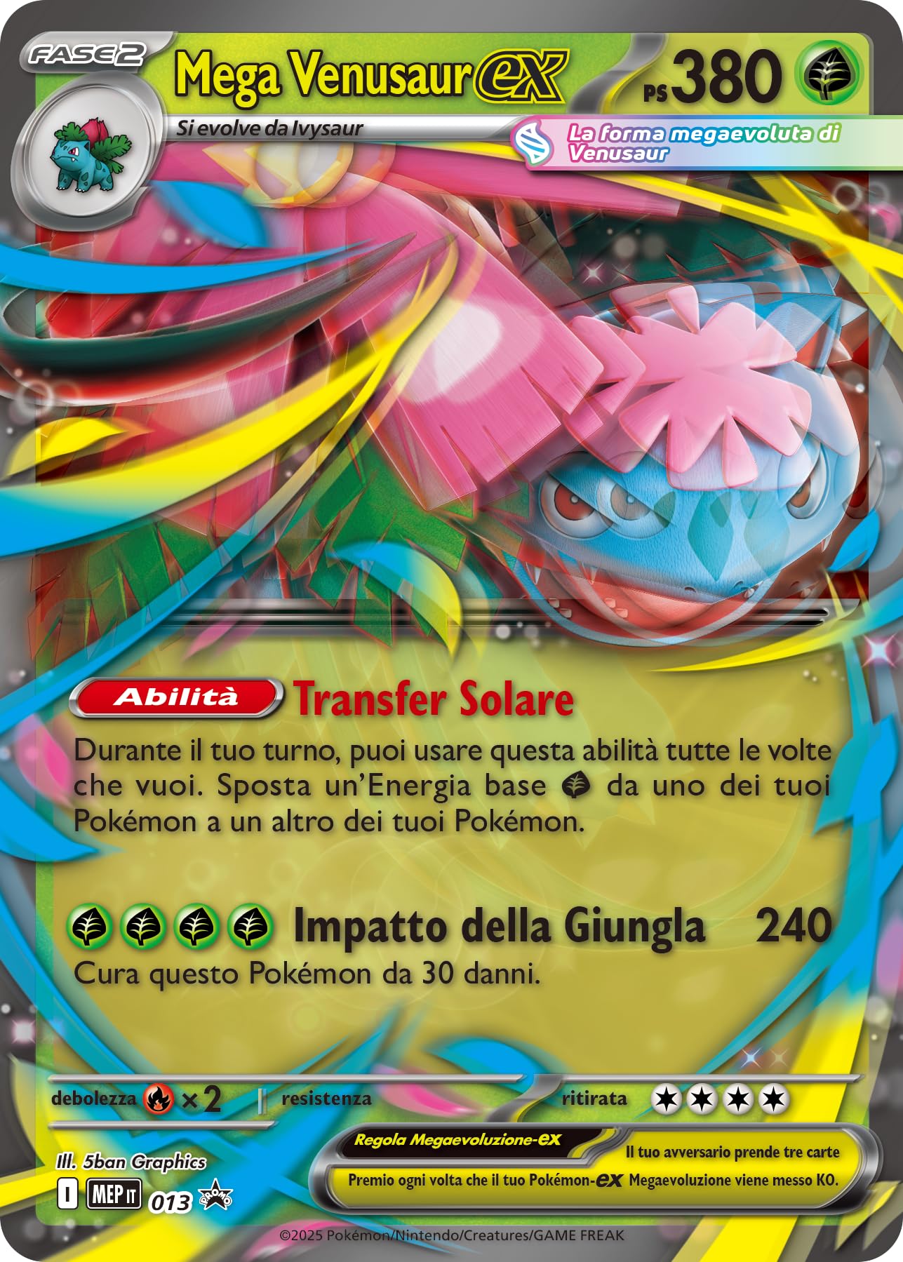 Pokémon: collezione premium Mega Venusaur-ex del GCC Pokémon (una carta promozionale olografica, una carta promozionale lenticolare gigante e otto buste di espansione)