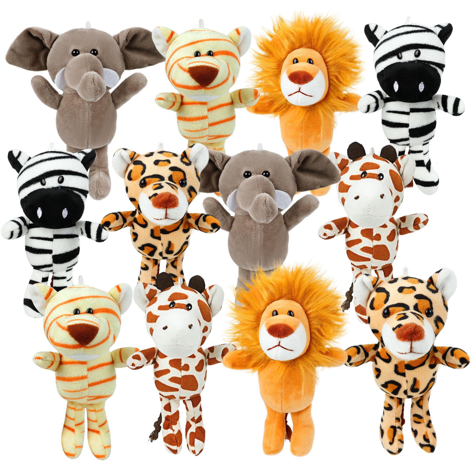 Spoilu Small Stuffed Animals Bulk, 12 Pieces Cute Plushies, 6 Inch Mini Forest Animal Plush Toys, Treasure Box Toys for Classroom, Party Favors for