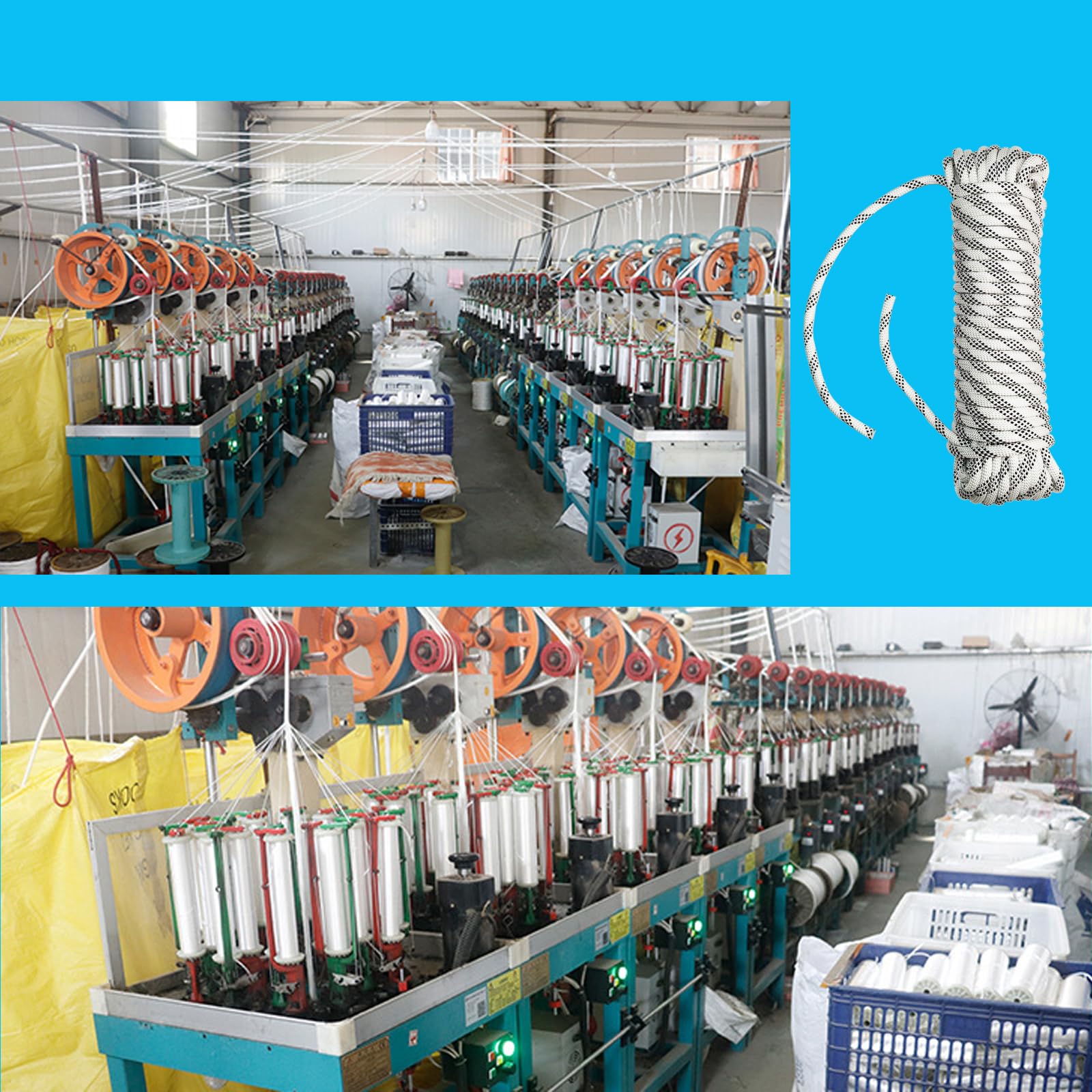 Corde tressée en polypropylène, 10 à 30 m, pour l'extérieur, en nylon, blanche, 10 à 30 m