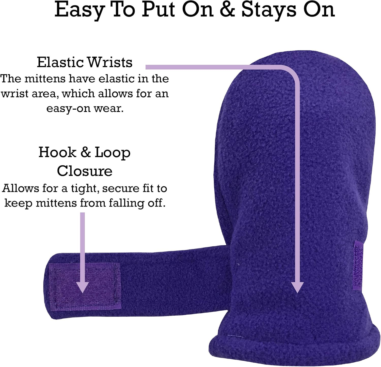 N'Ice Caps Baby Toddler Mittens Kids 2 Pairs Fleece Gloves Winter Warm Sherpa Lined - Image 6