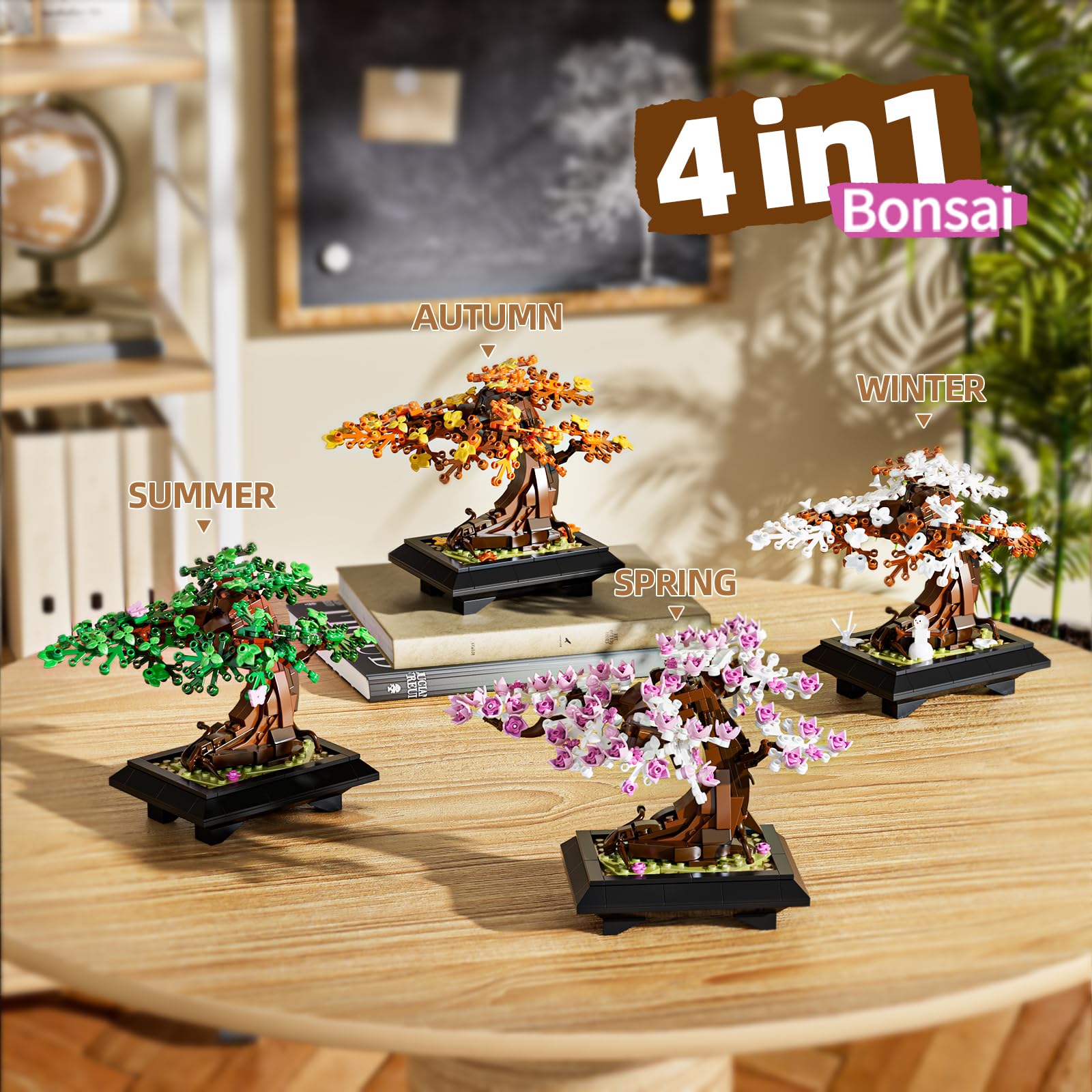 Amazon.com: Muiurple 4 in 1 Bonsai Tree Building Set, Four Season