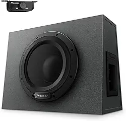 PIONEER TS-WX1010A Subwoofer ativo selado de 10 polegadas com amplificador embutido, subwoofer de potência máxima de 1100 Watts, aumento de graves variável, instalação flexível
