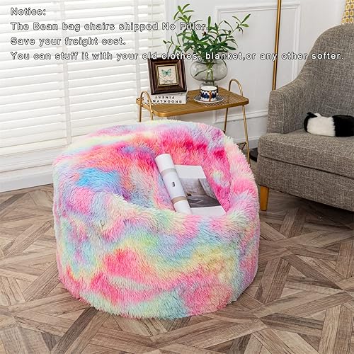 Miniatura 31 de Funda para puf de almacenamiento, sin relleno, suave, lavable, de fibra de felpa, para adultos, muebles de sala de estar, funda de puf de piel Funda