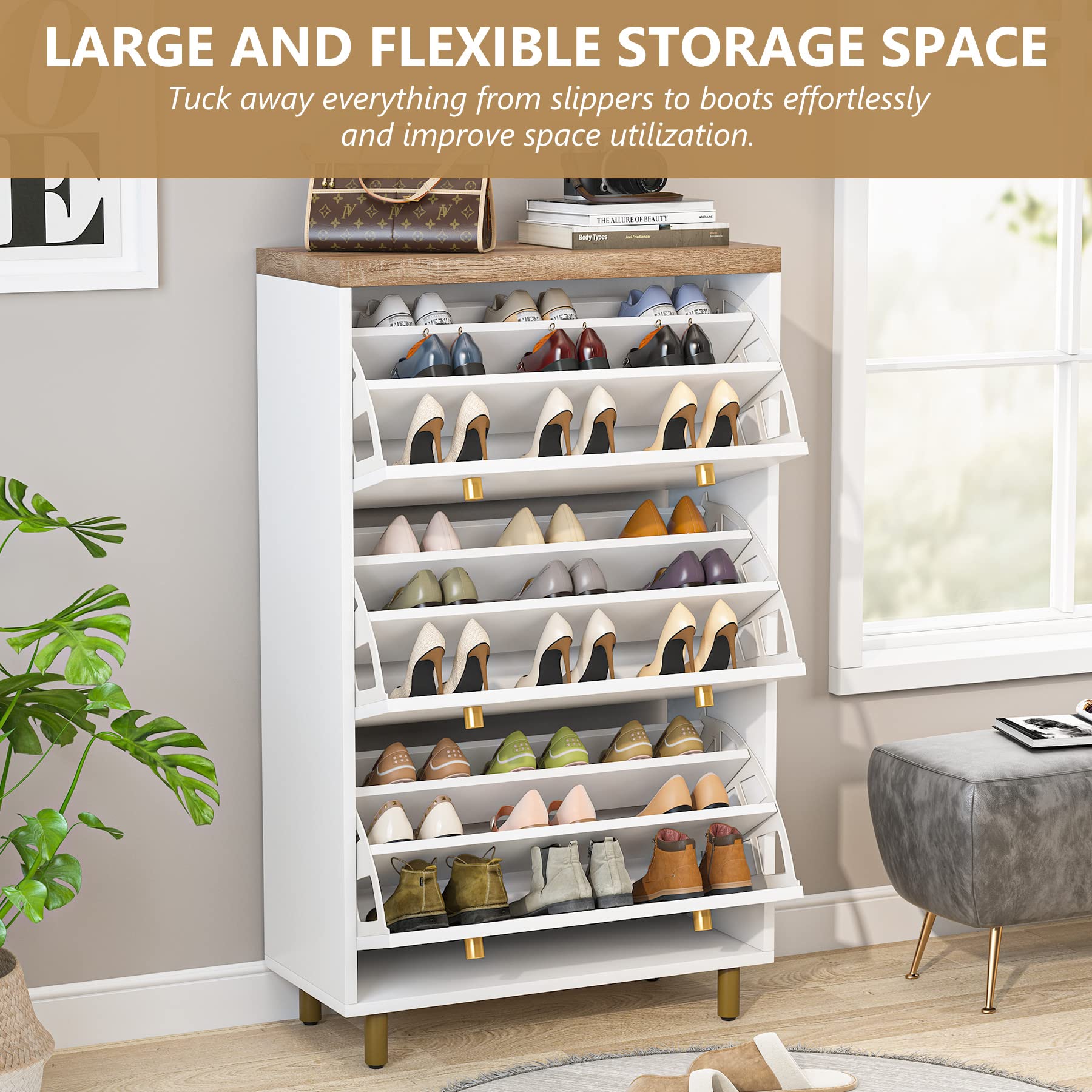 Buy Tribesigns 3Drawer Shoe 27 Pair, 3Tier Shoe Rack