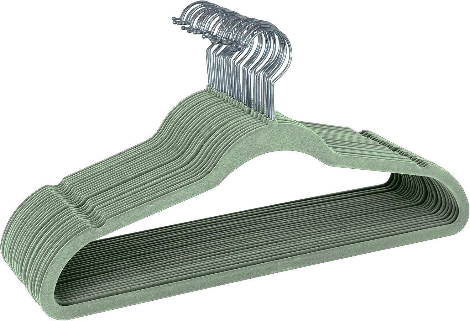 Simplify Slim Velvet Clothes Hangers | 25 Pack | Non-Slip | Shirts | Suit | Pants | Dresses | Garments | Closet Storage & Organization | Durable | Grey