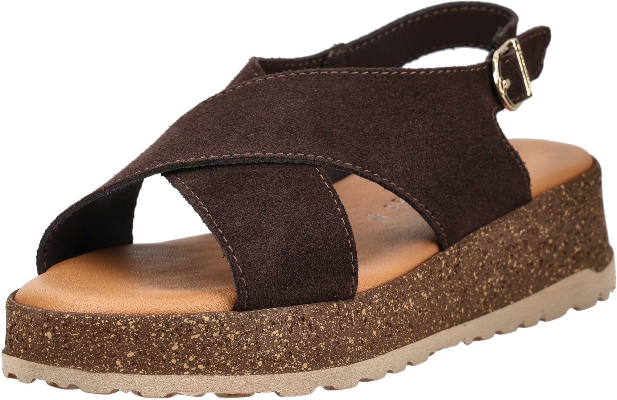 Tamaris Women’s sandal with wedge heel brown 8 UK