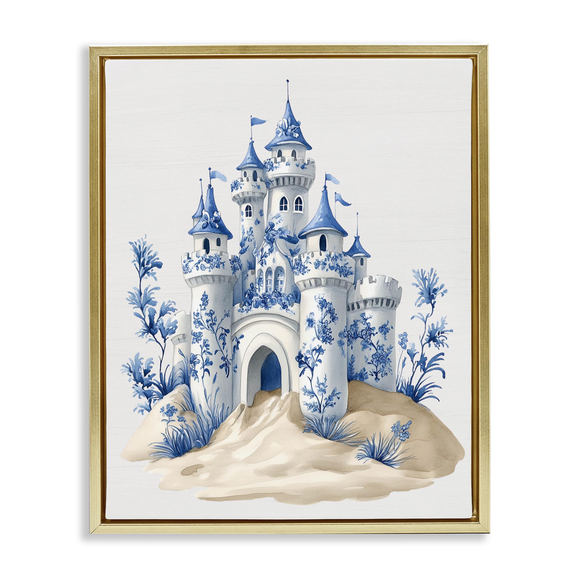 'Funky Toile Castle'| Floating Frame Canvas Art