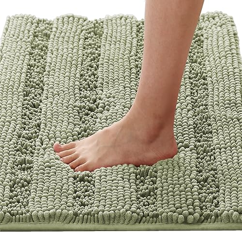 Miniatura 117 de H.VERSAILTEX Alfombras de baño antideslizantes extragruesas de felpilla a rayas 24" x 36" Absorbentes, antideslizantes, suaves, esponjosas