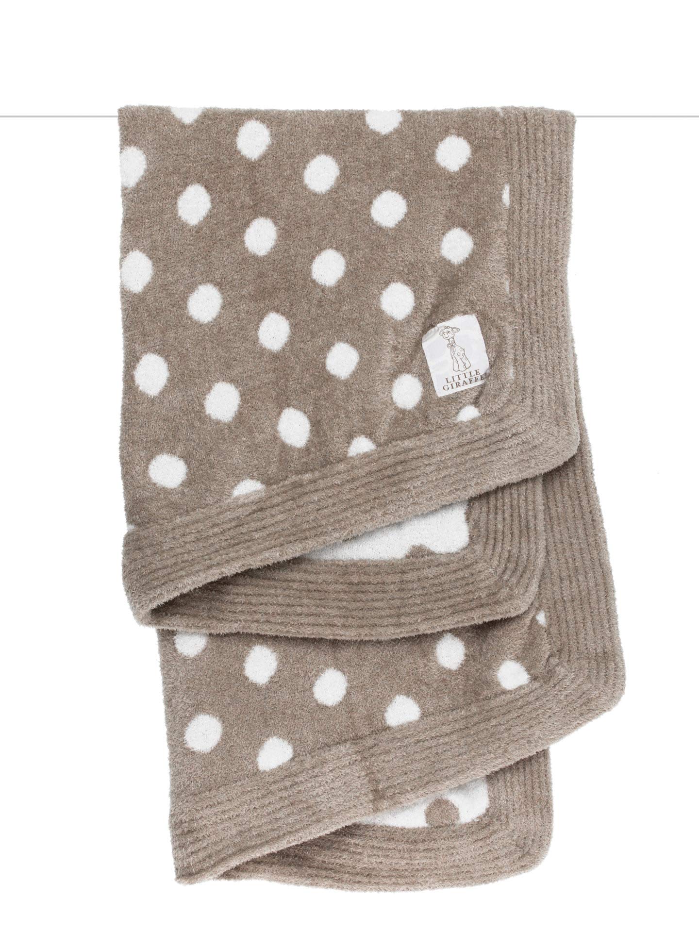 Little Giraffe Dolce Dot Blanket, Flax, 29" x 35"