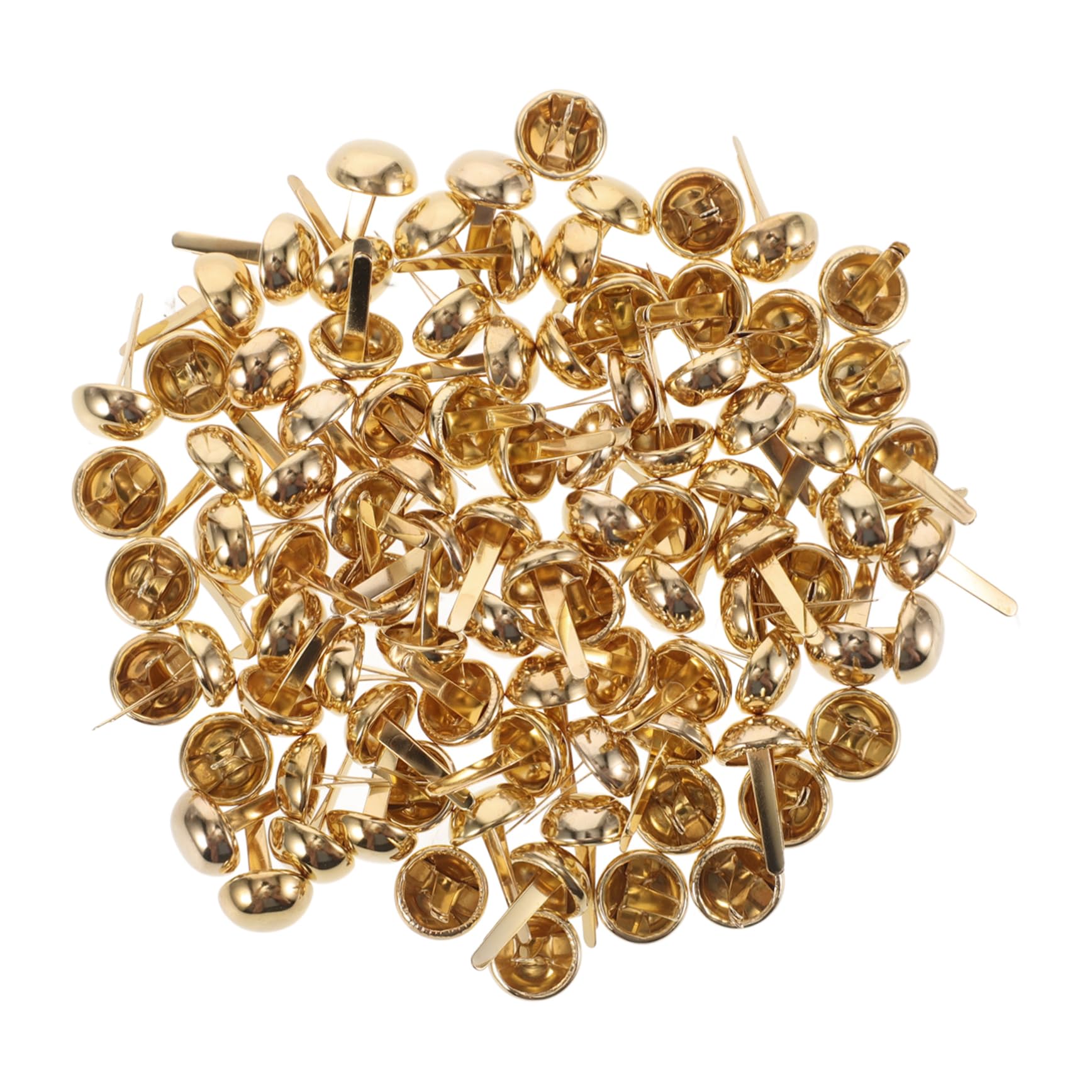 HOMSFOU 100pcs Mini Paper Fasteners Round Pins for Crafts Metal Fasteners Handcraft Dressmaking Supplies