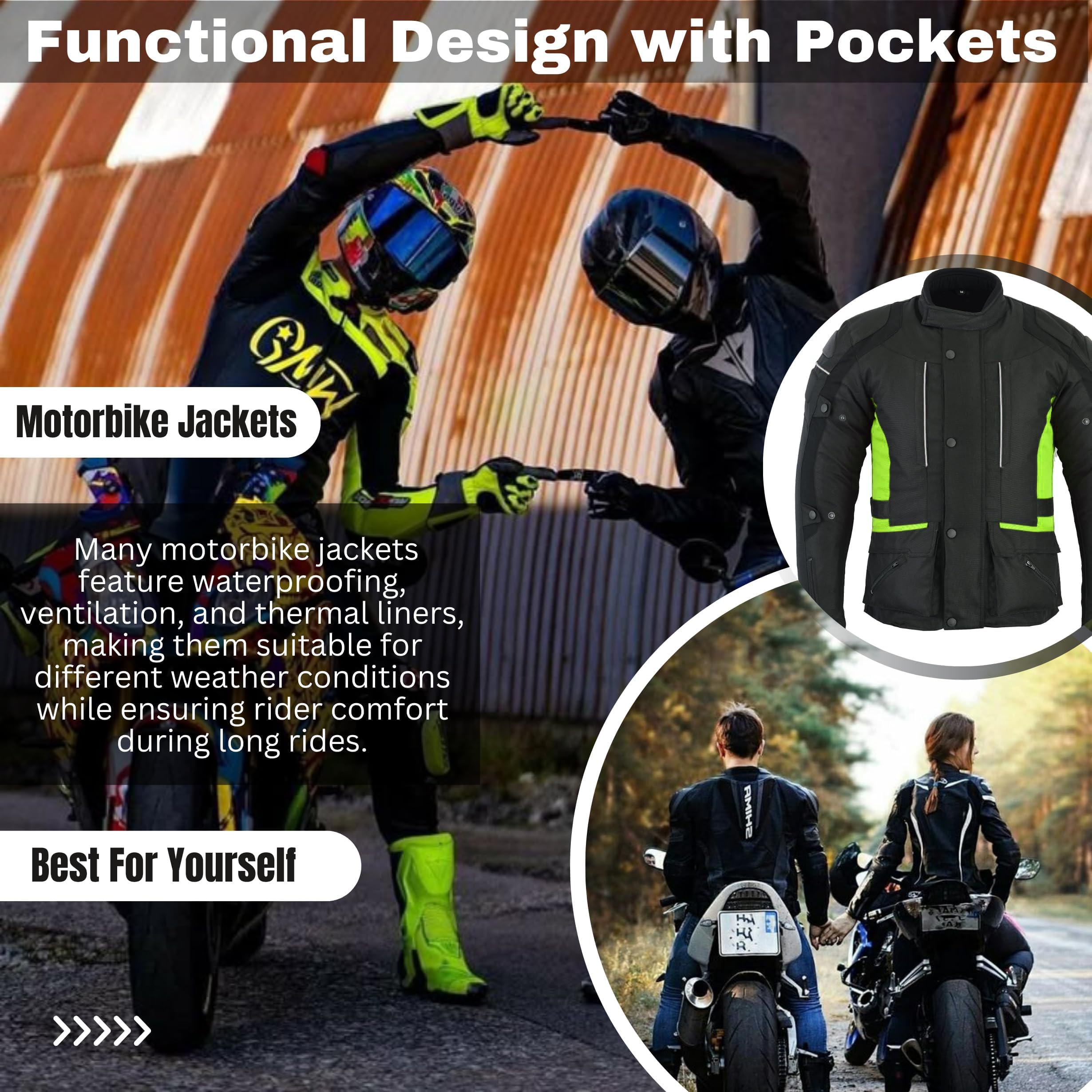 Sterling Sports Mens Black/Grey Black/Red Black/High Viz Textile Motorcycle Motorbike Jacket Waterproof CE Armoured