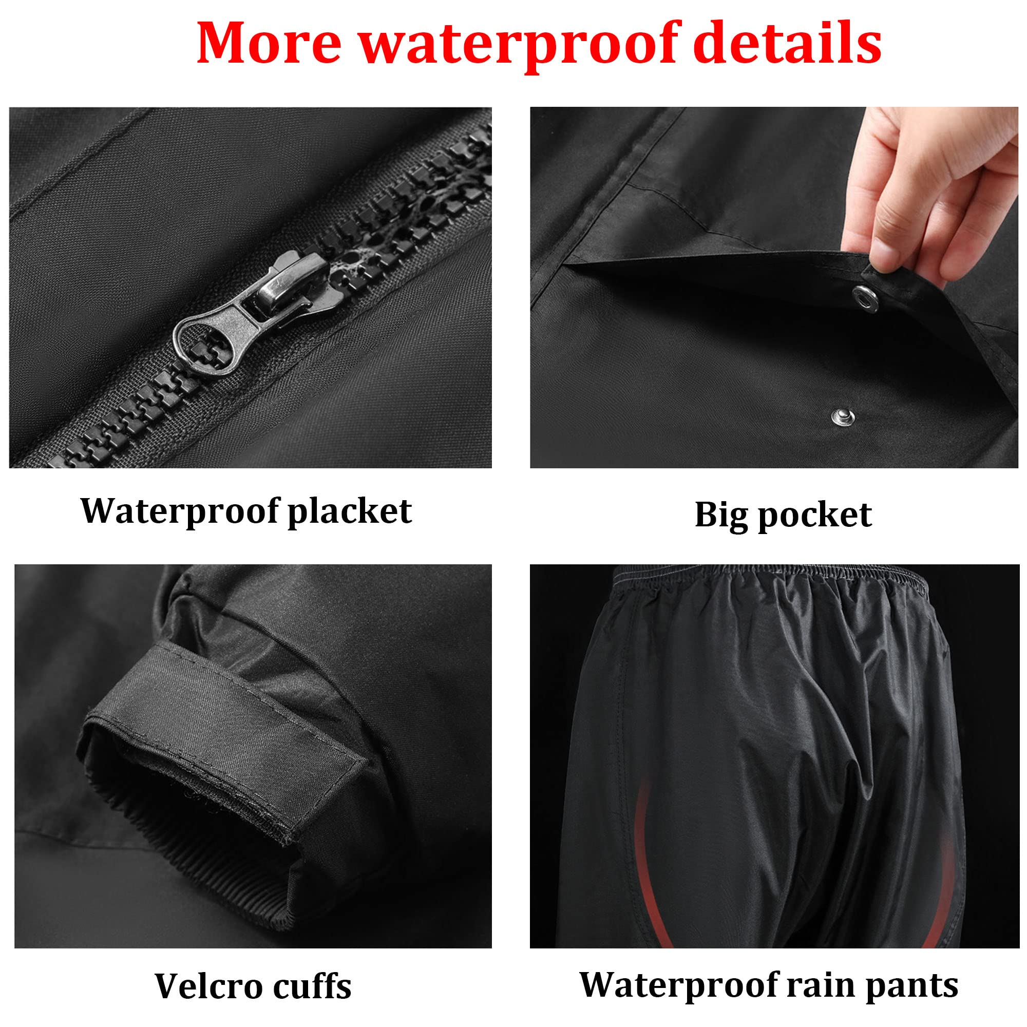 Traje de Lluvia Impermeable para Hombres y Mujeres, Equipo de Lluvia a Prueba de Viento Ropa de Trabajo (Chaqueta con Capucha & Pantalones) Conjuntos para Ciclismo Senderismo Camping Pesca
