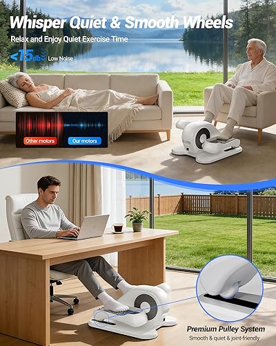 Miniatura 7 de Under Desk Elliptical Machine, Electric Leg Exerciser for Seniors, Quiet & Portable Electric Seated Eclipse Exercise Training Machine with Remote,