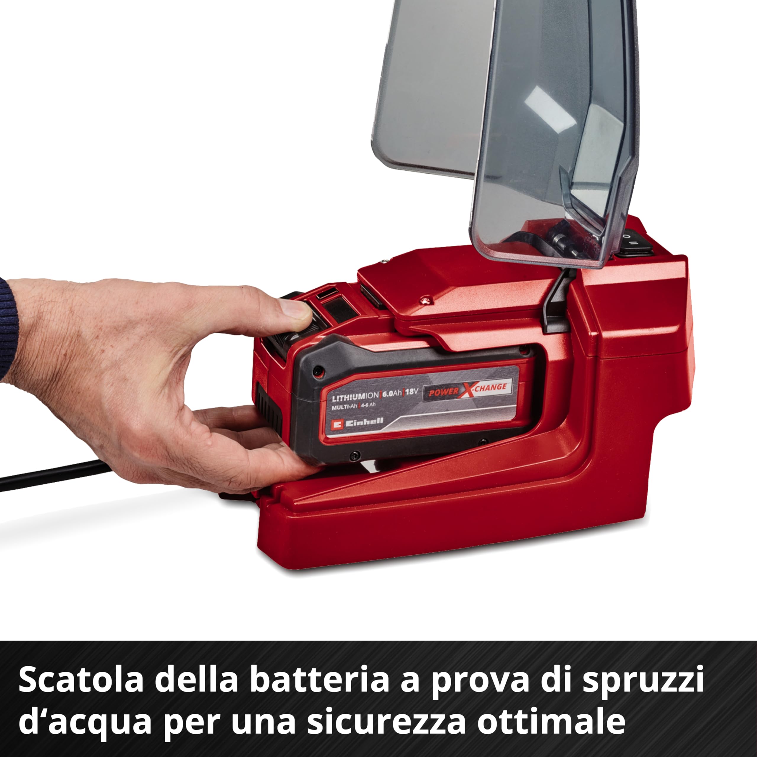 Pompa per acque scure Einhell a batteria GE-DP 18/25 Li-Solo Power X-Change (18 V, 7.500 l/ora, prevalenza di 5 metri, 2 modalità di potenza, batteria esclusa)