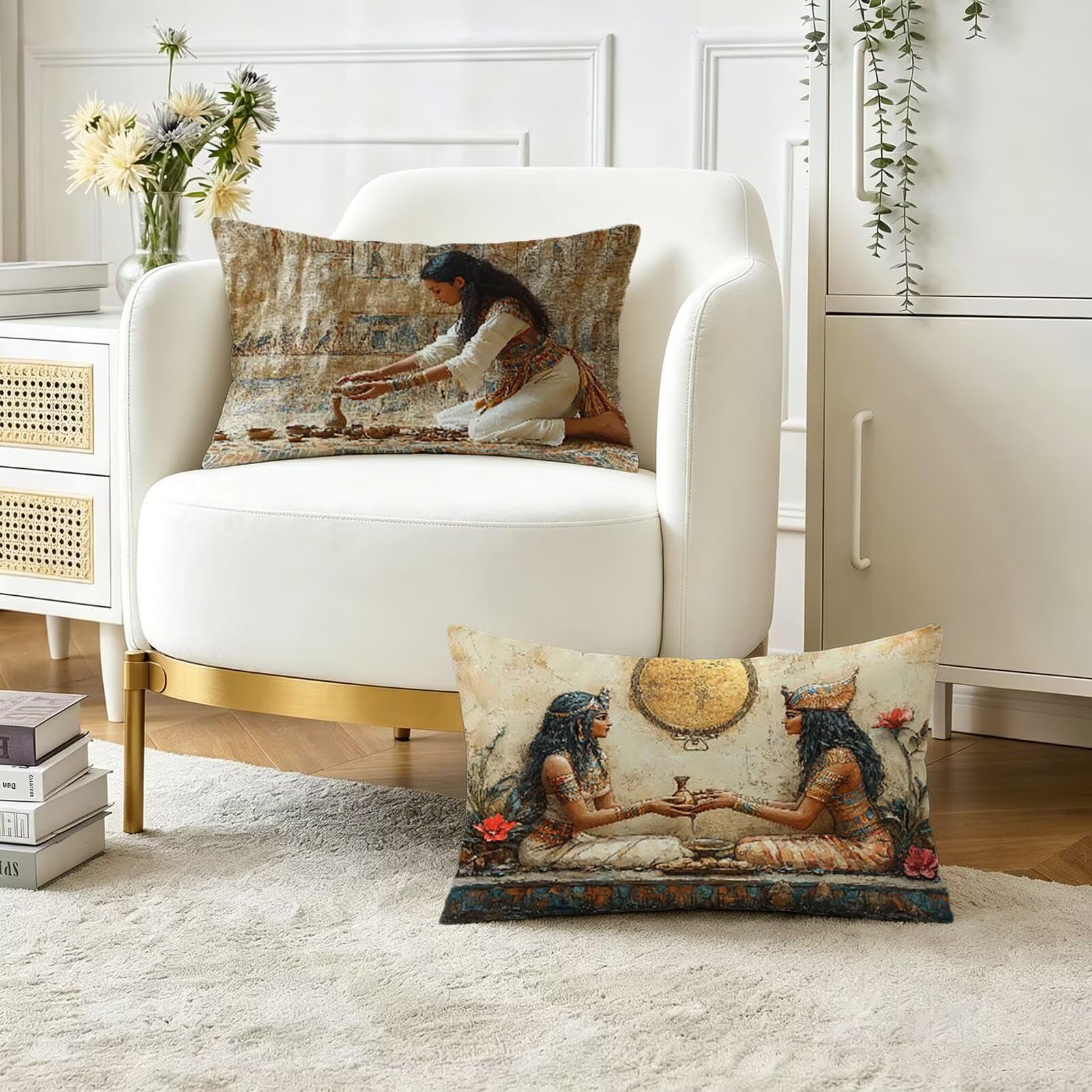 Velours Coussins Canape Decoratif 50x70 - Lot de 2 Housses Imperméables Haut de Gamme O-3223
