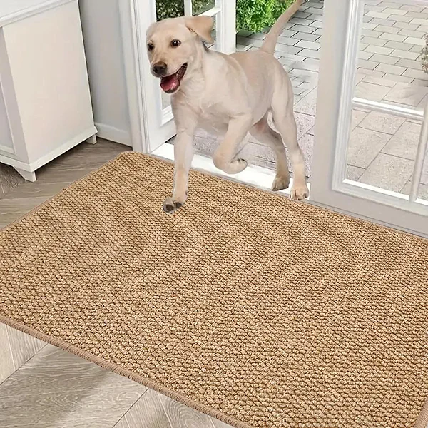 Front Door Mat Outside Entrance, Welcome Mat Outdoor, Indoor Entryway Rug, Dirt Trap Non-Slip Washable Low Profile, Muddy Resistant, Absorbent Fade-Resistant for Front Back Door Indoor 20"x32" Brown
