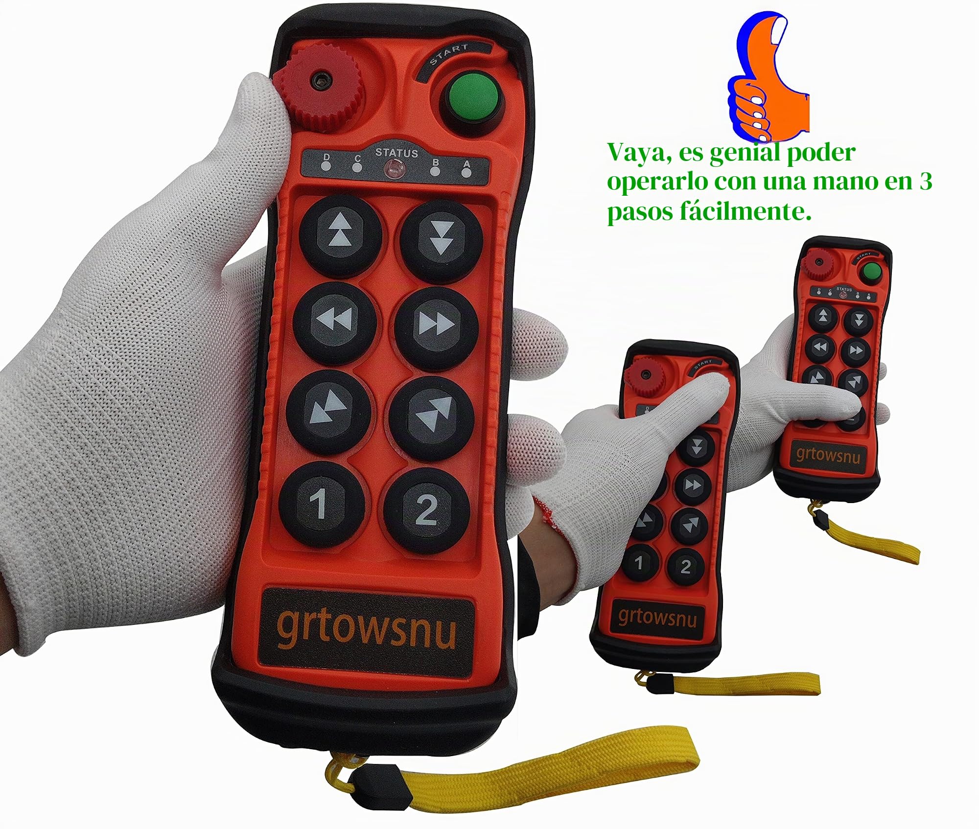 8 botones de canal 12V 24V Control Remoto Inalámbrico de Grúa para grúa puente Puente grúa Grúa pórtico Industrial Polipasto Eléctrico Transmisor y receptor de radio