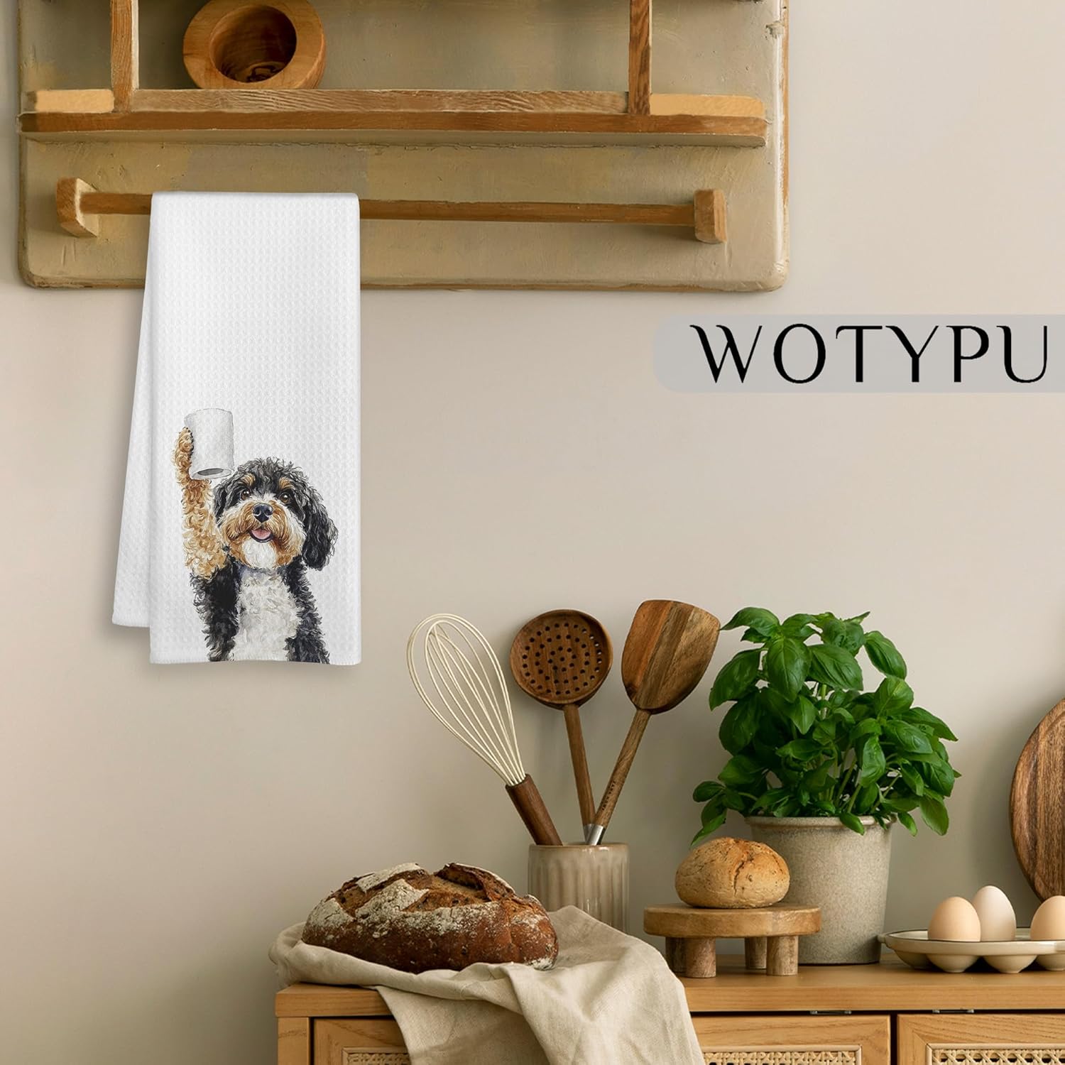 Funny Bernedoodle Gifts Bathroom Hand Towels, Bernedoodle Dog Lovers Gifts Decorative Hand Towels for Kids Guest Bathroom Washroom Half Bath, 16X24 Inch - Image 4