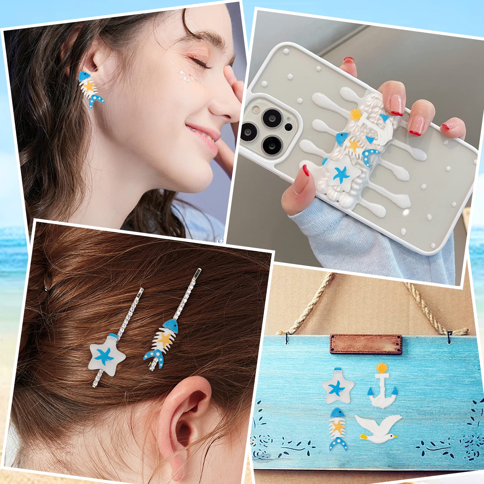 Amazon | SUNNYCLUE 40個10種 レジン カボション アクリル カボション 