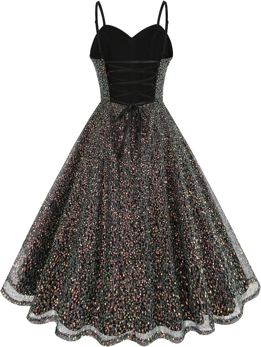 Women's Glitter Sequin Dress Spaghetti Strap Sparkle Party Dress Sparkly Homecoming Dress Short Wedding Cocktail Dress - Image 3