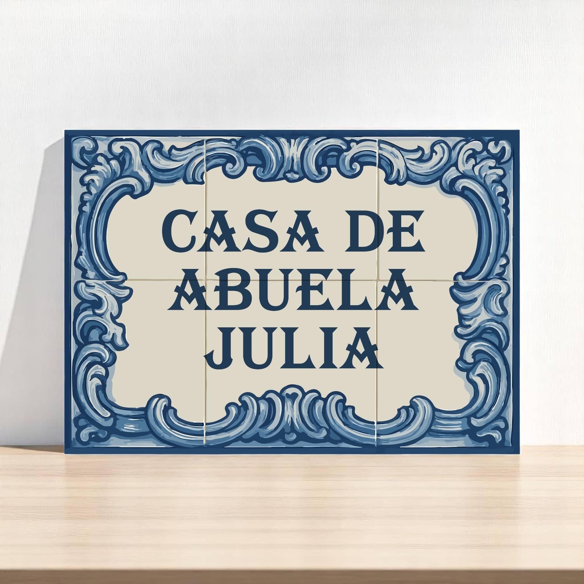 Azulejo personalizado estilo andaluz con texto 30x20 - Diseño 1, cerámica