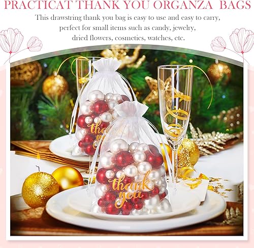 Miniatura 5 de Windyun 100 bolsas de organza transparente de 4 x 6 pulgadas, con cordón de malla, bolsas de regalo de organza, bolsas de joyería de organza para