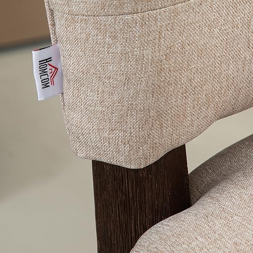 Miniatura 10 de HOMCOM Juego de 2 taburetes de bar con altura de mostrador, taburetes de bar giratorios de tela de 26.5 pulgadas de altura de asiento con patas de