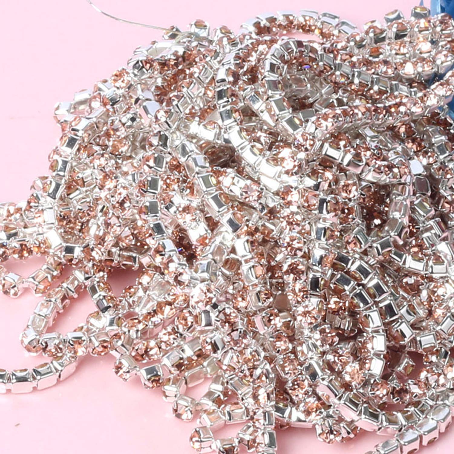 Chaîne à strass en cristal champagne anti-accroche pour réparer et sublimer vos vêtements