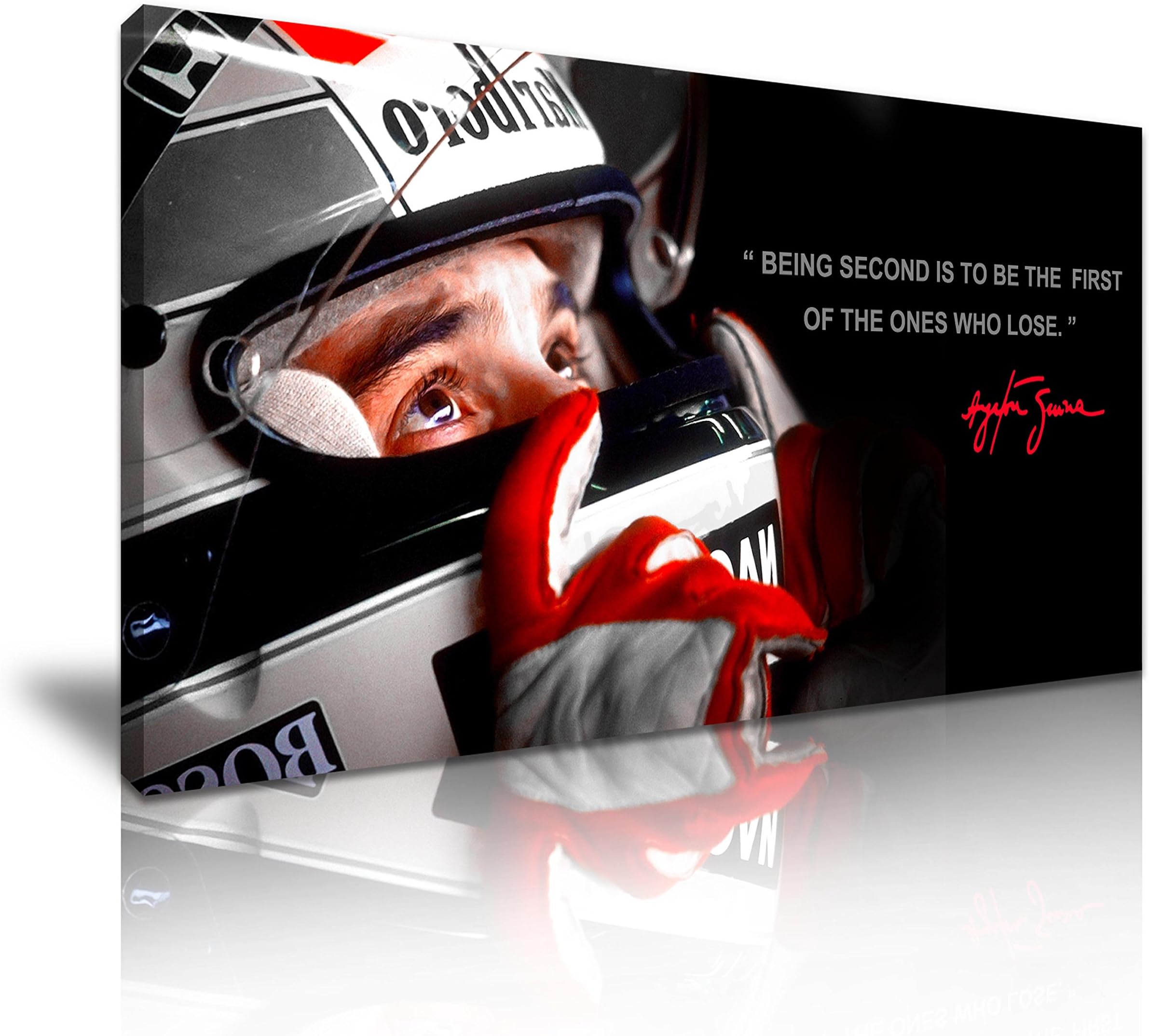 YES ART Ayrton Senna Quote Canvas F1 Icon Canvas Wall Art Piccture Print 60x30cm