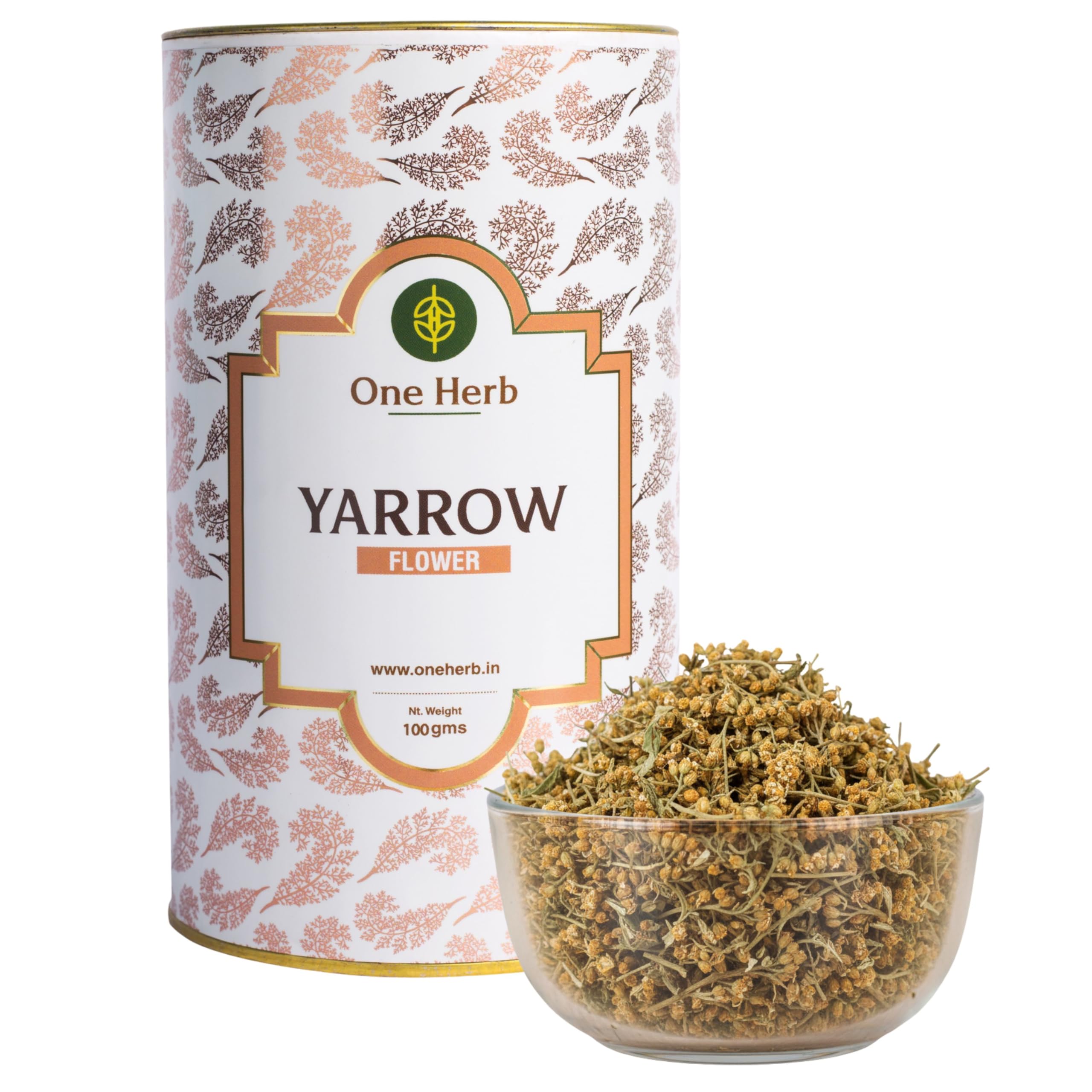 The Indian Chai One Herb - Yarrow Flower Tea 100g for Anxiety, Digestive Distress, Cold & Fever and Skin.