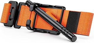 Qen Tourniquet for Severe Bleeding Control, Gear for First Aid Kits and Tourniquet Kits, Suitable for Emergencies, One-Handed Operation (Orange)