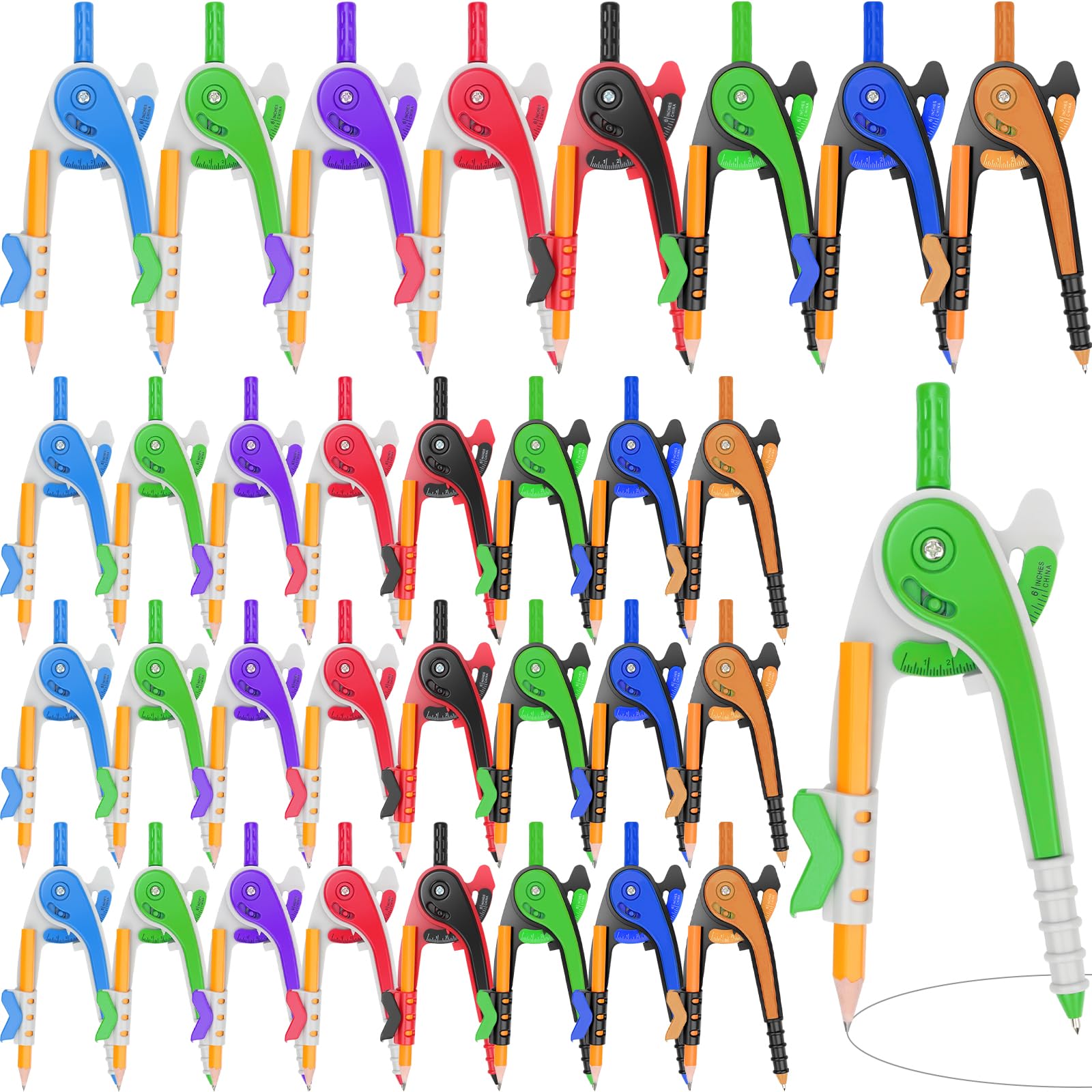 32 szt. kompas matematyczny geometryczny zestaw matematyczny 15 cm plastikowy kompas do rysowania z ołówkami do matematyki studenckiej klasy szkoły biura obróbki drewna sztuka rysunek