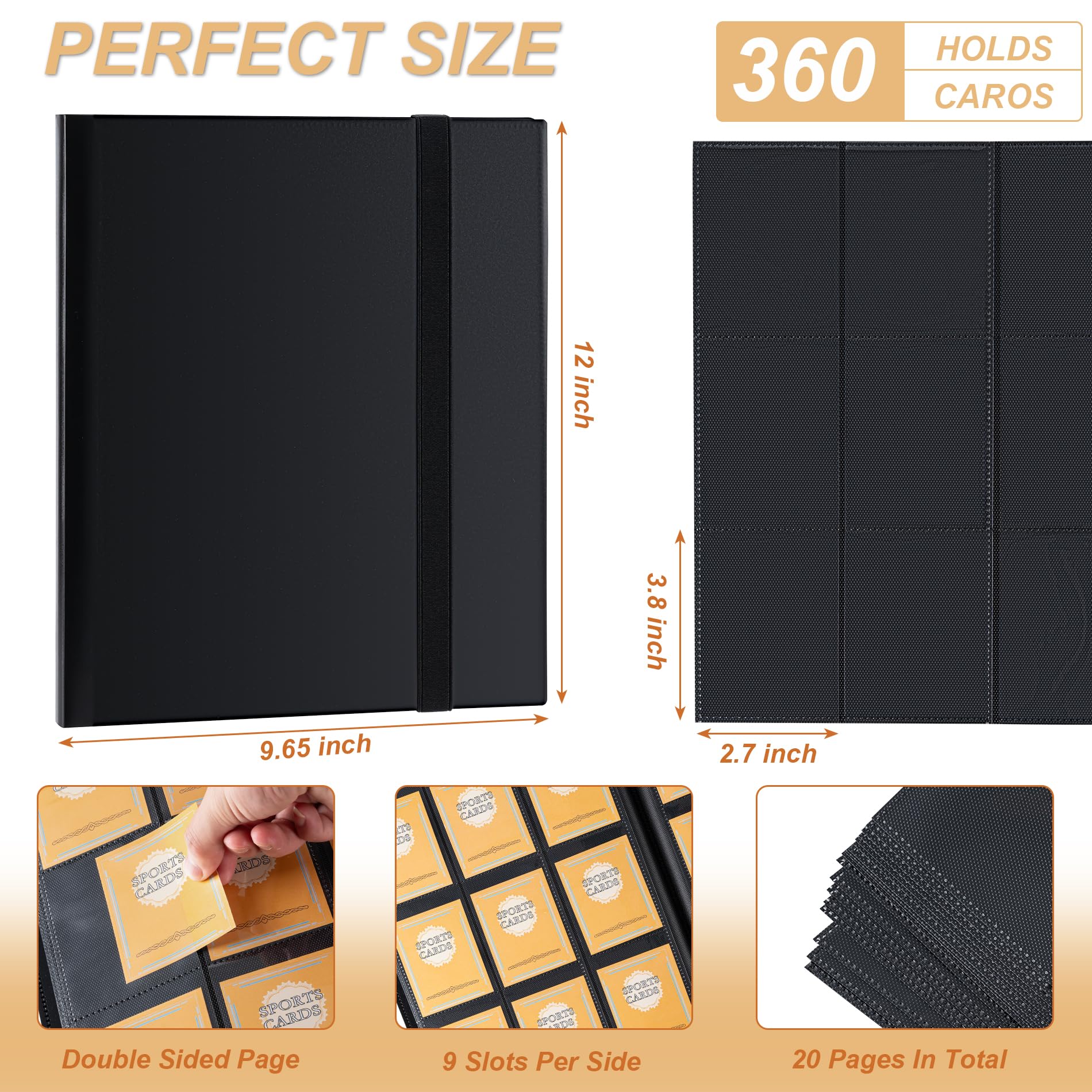 その他 Ultra-pro Black Pro binder 360 sleeve side loading Mtg Yugioh WoW g6bh9ry Amazon.com: Card Binder 9 Pocket Storage 360 Card Binder,Trading