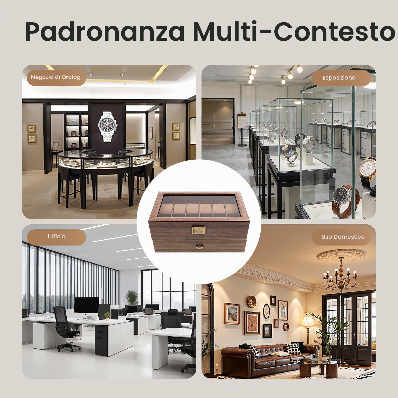 Porta Orologi 24 Scomparti Scatto 2 Piani Scatola Orologi Portaorologi per Riporre Orologi, Gioielli Altri Oggetti Valore, puoi Metterlo Nel Tuo Armadio, Nella Tua Toletta