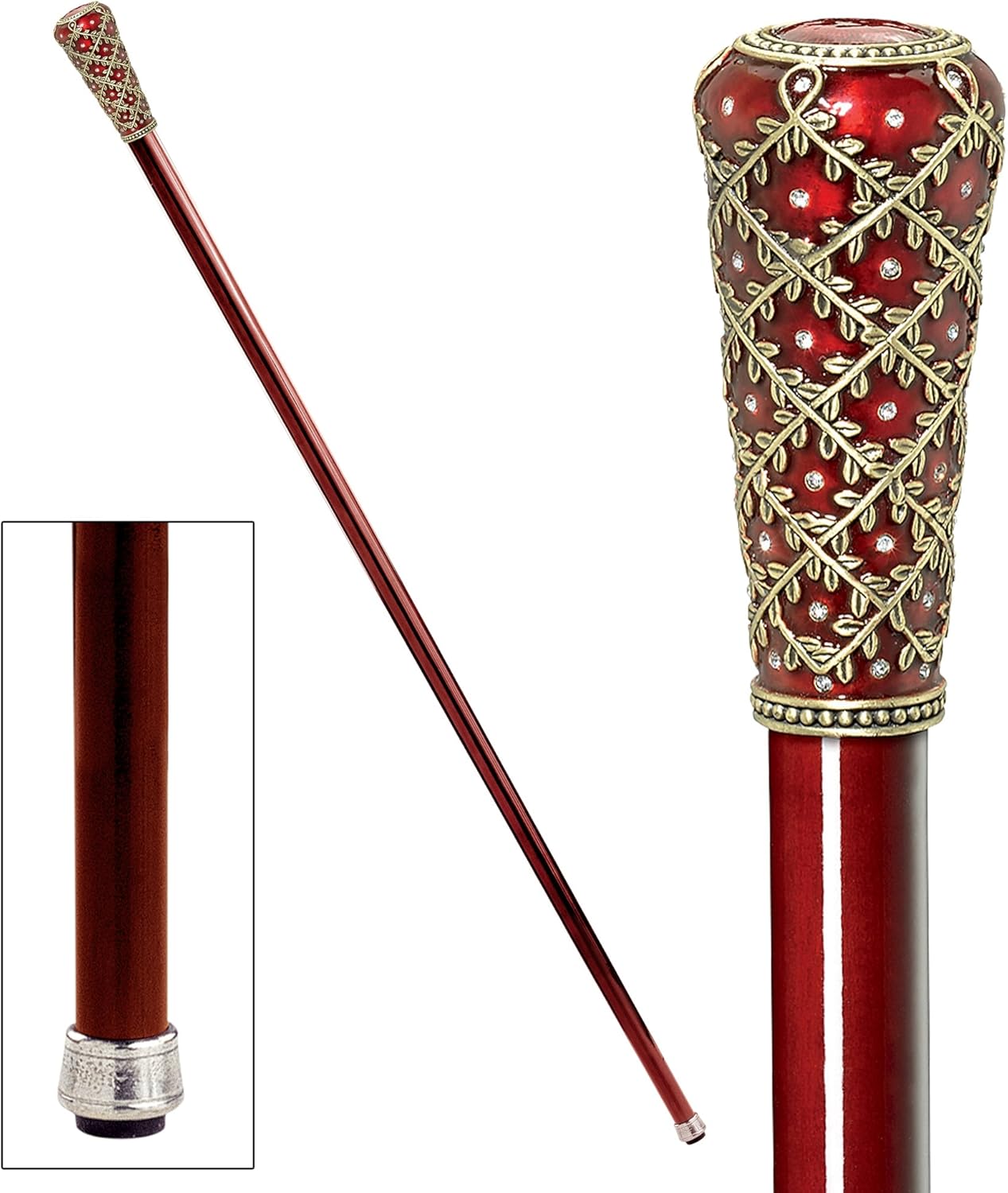 Design Toscano FH224 Imperial Collection Romanov Style Premium Enameled Crown of Laurel Walking Stick, full color : Clothing, Shoes & Jewelry