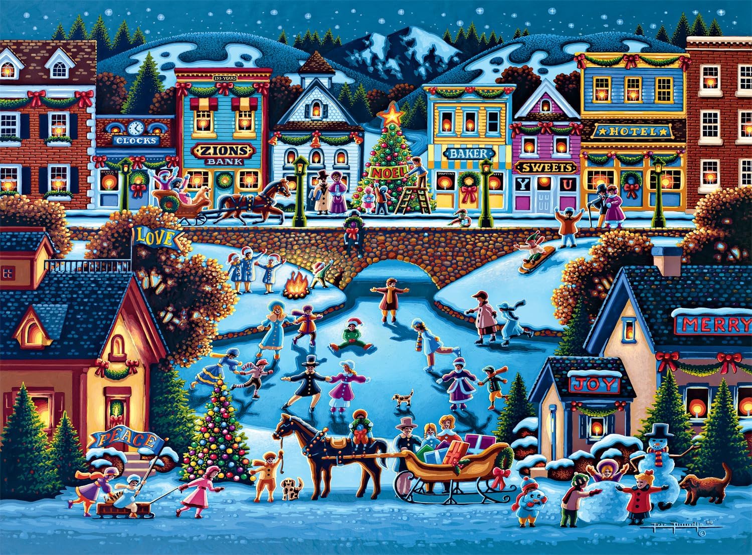 Buffalo Games, Dowdle, Hometown Christmas, 1000 Piece Jigsaw Puzzle for Adults Challenging Puzzle Perfect for Game Nights - Image 2