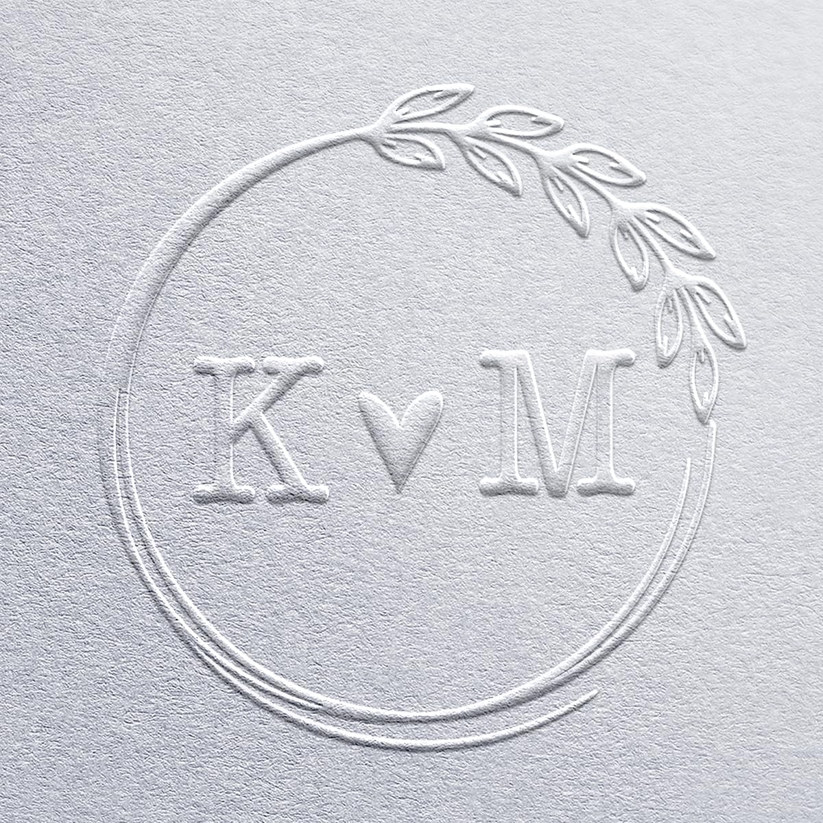 Wedding Embosser, Custom Monogram, Couple Name, Wedding Invitation, Round, Black, Rubber