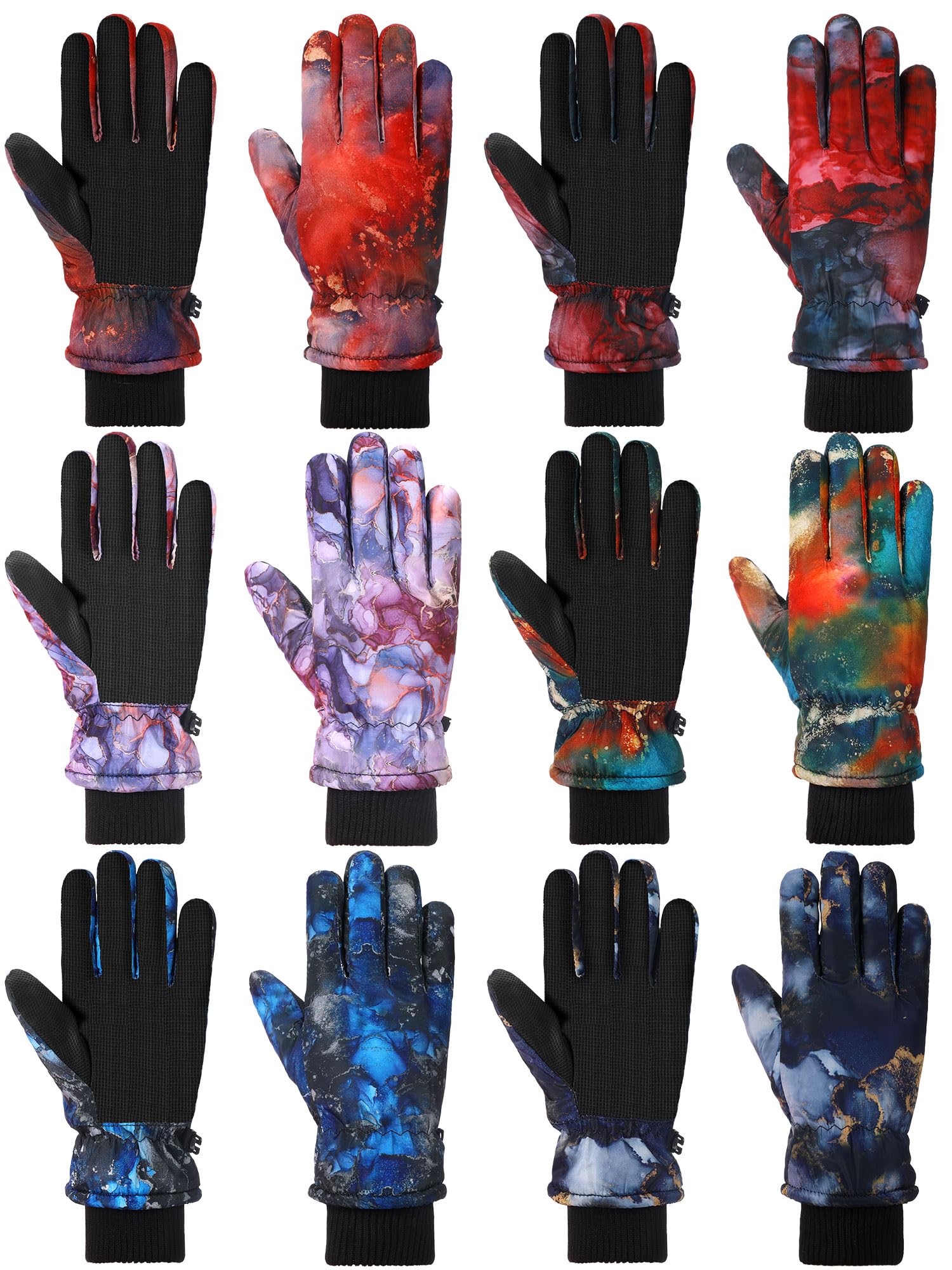 Bencailor 6 Pairs Kids Winter Gloves Waterproof Ski Glove Boy Girl Warm Snow Snowboard Mittens for Cold Unisex