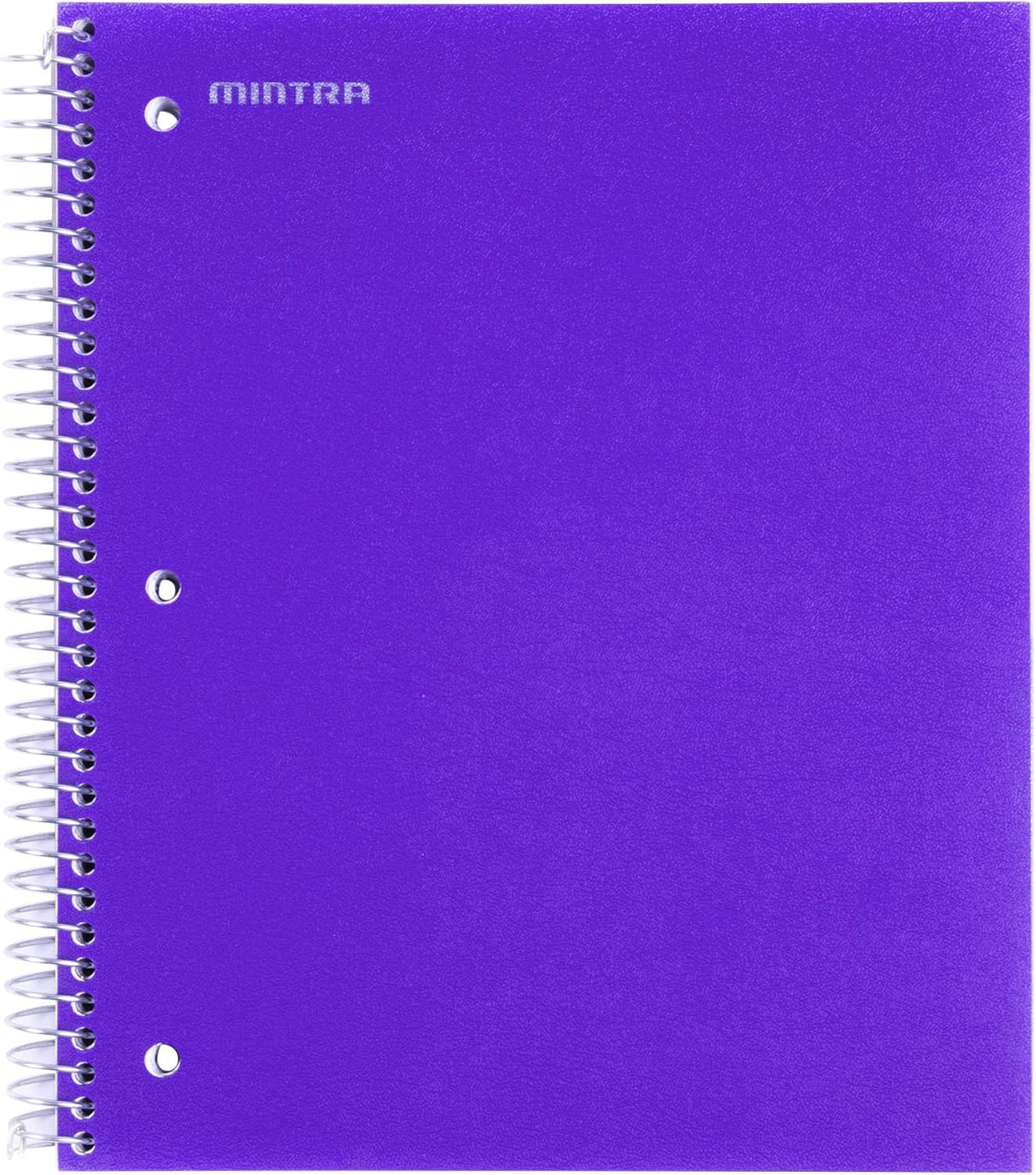 Mintra Office Durable Spiral Notebooks, 3 Subject (aTeal, Purple, White, College Ruled 3pk)