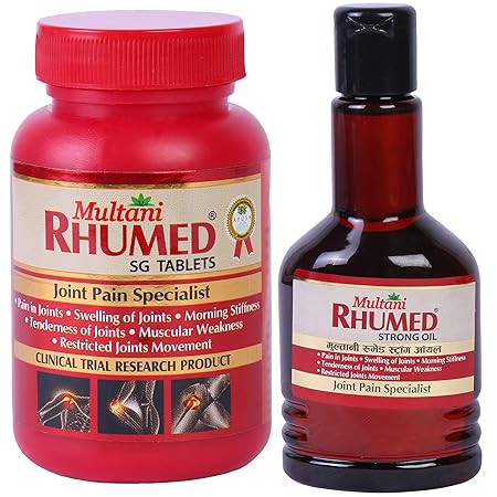 Multani Rhumed SG Tablets - 120 Tablets with Free Rhumed Strong Oil - 100 ml