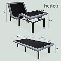 Vista 9 de Hedva Base de cama ajustable con motores de masaje, 4 puertos USB, luz LED, montaje en 5 minutos, múltiples posiciones preestablecidas para máxima