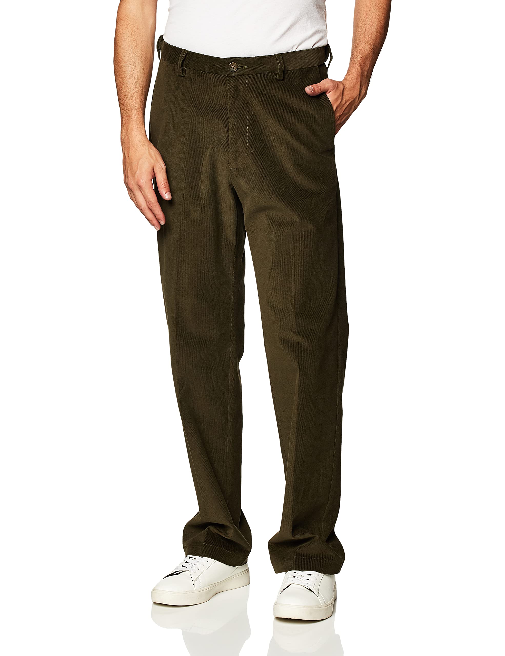 Men's Corduroy Classic Fit Flat Front Expandable Waistband Pant Pants Buy Online in INDIA at