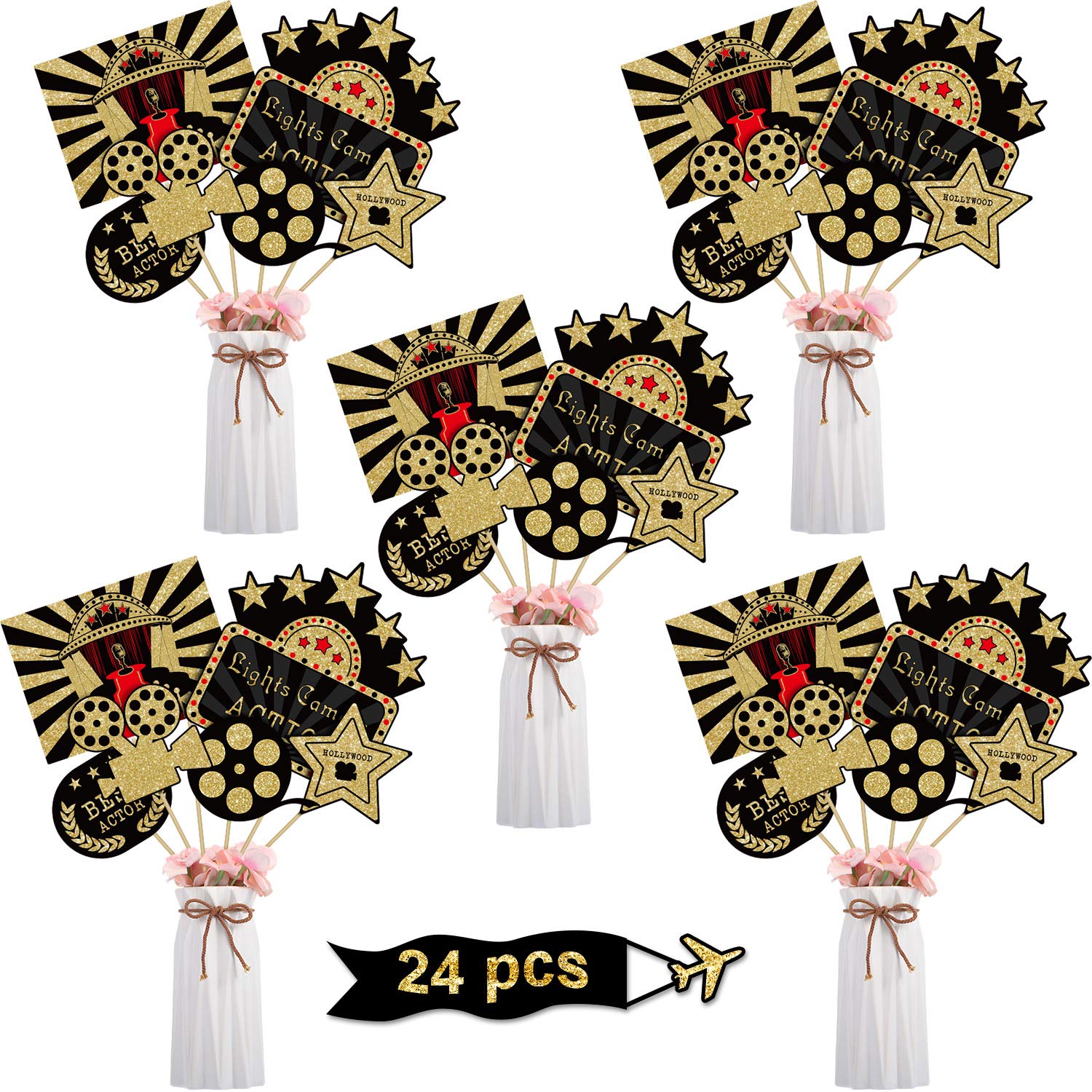 BESTOYARD Hollywood Themed Party Props Movie Night Photo Booth Props
