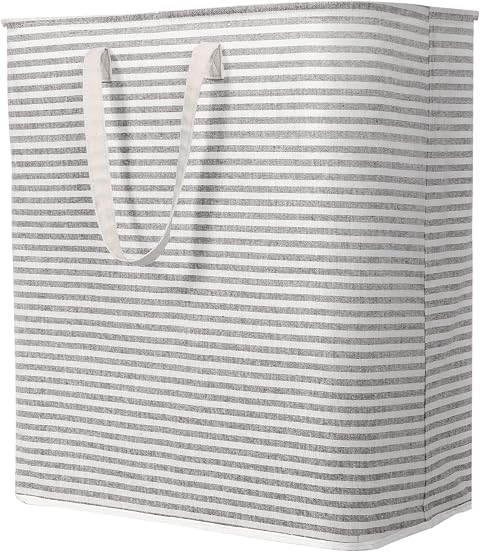 Lifewit 105L Wäschekorb, Großer Wäschesammler, Faltbare Wäschebox, Wasserdichter Wäschesortierer, Aufbewahrungsbox mit Griffen für Kleidung, Handtücher, Spielzeug, Grau